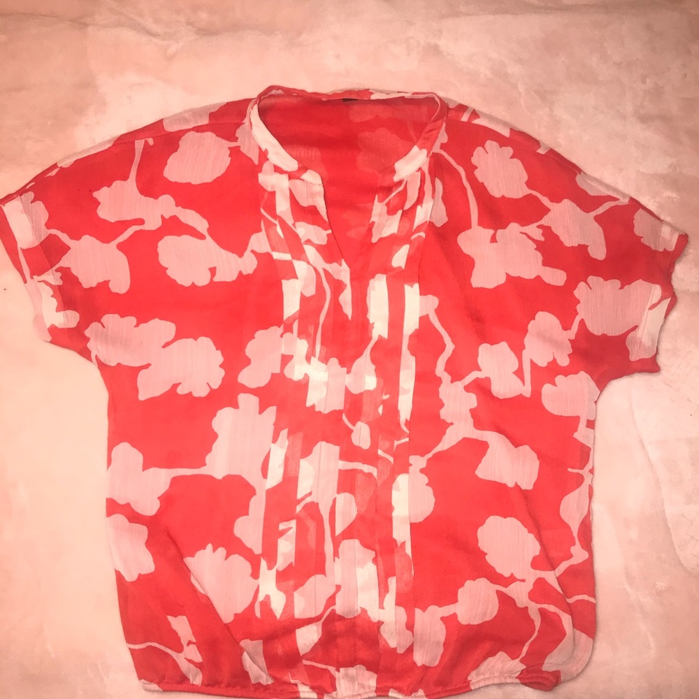 Dana Buchman floral top orange